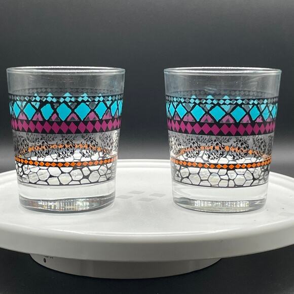 IKEA Murkla Multi-Colored Cocktail Old-Fashioned Whiskey Glasses - Set of 2 - Picture 4 of 9